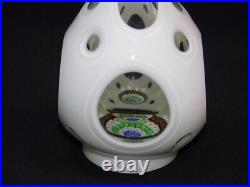 Vintage MCM Millefiori White Cut To Clear Glass 9 Decanter With Stopper Italy