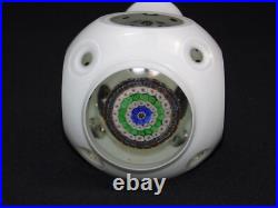 Vintage MCM Millefiori White Cut To Clear Glass 9 Decanter With Stopper Italy