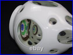 Vintage MCM Millefiori White Cut To Clear Glass 9 Decanter With Stopper Italy