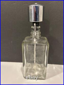 Vintage MCM Pump Liquor Dispenser Glass Decanter Set Lucite Tray 4 bottles