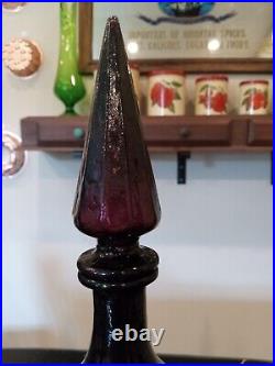 Vintage MCM Purple Amethyst Rossini Empoli Genie Bottle Decanter With Stopper