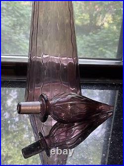 Vintage MCM Purple Amethyst Squiggly Lines Empoli Decanter Genie Bottle 20