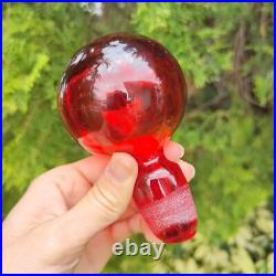 Vintage MCM Rainbow Glass Decanter Genie Bottle Round Stopper