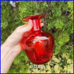 Vintage MCM Rainbow Glass Decanter Genie Bottle Round Stopper