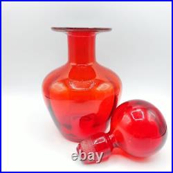 Vintage MCM Rainbow Glass Decanter Genie Bottle Round Stopper
