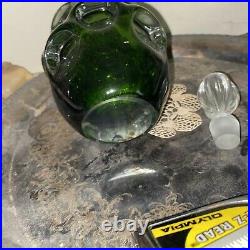 Vintage MCM Swedish Studio Art Glass Aseda Decanter Green 7 Bo Borgstrom