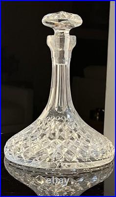 Vintage MCM Violetta 24% Hand Cut Lead Crystal Ship's Decanter Made In Poland
