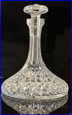 Vintage MCM Violetta 24% Hand Cut Lead Crystal Ship's Decanter Made In Poland