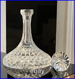 Vintage MCM Violetta 24% Hand Cut Lead Crystal Ship's Decanter Made In Poland