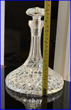 Vintage MCM Violetta 24% Hand Cut Lead Crystal Ship's Decanter Made In Poland