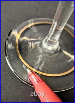 Vintage MCM Wine Carafe & 4 Champagne Flutes Atomic Starburst Gold Trim