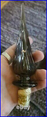 Vintage MID-CENTURY Italian EMPOLI Genie Bottle DECANTER Light Amber