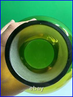 Vintage MID Century Green Art Glass Decanter + Stopper Super Rare