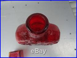 Vintage MID Century Italian Red Glass Decanter Bottle Italy