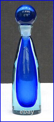 Vintage MURANO Art Glass SOMMERSO Poli SEGUSO Large Decanter Bottle & Stopper