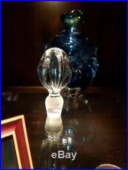 Vintage MURANO COBALT BLUE WINE DECANTER VASE RARE Italian ART GLASS