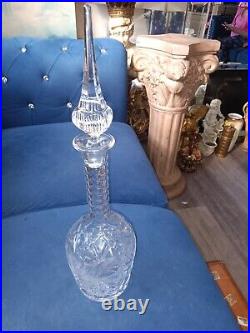 Vintage Magnificent Crystal 17.5 In Decanter