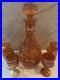 Vintage-Marigold-Grape-Pattern-Carnival-Glass-Decanter-Set-01-ajn