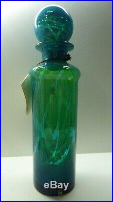 Vintage Mdina Art Glass Decanter Bottle Original Tag Stickers Numbered