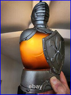 Vintage Medieval Knight Musical Liquor Bottle Decanter Barware Japan 60s RARE