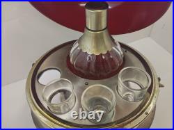 Vintage Medieval Knights Helmet Decanter Shot Glass Bar Set Missing One Glass