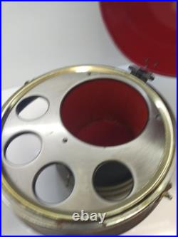 Vintage Medieval Knights Helmet Decanter Shot Glass Bar Set Missing One Glass