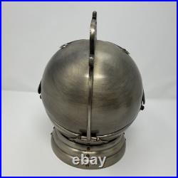 Vintage Medieval Knights Helmet Decanter Shot Glass Holder Bar Set