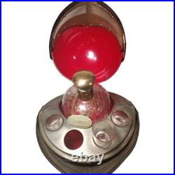 Vintage Medieval Knights Musical Helmet Decanter Shot Glass Holder Bar Set