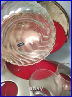 Vintage Medieval Knights Musical Helmet Decanter Shot Glass Holder Bar Set