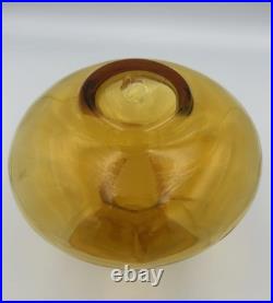 Vintage Mid Century Amber Glass Decanter With Stopper