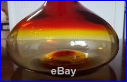 Vintage Mid Century Blenko Blown Glass Decanter Joel Myers 6516 Amberina