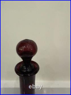 Vintage Mid-Century Handblown Amethyst Purple Glass Decanter with Stopper