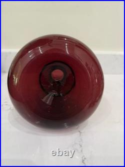 Vintage Mid-Century Handblown Amethyst Purple Glass Decanter with Stopper