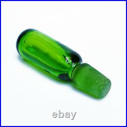 Vintage Mid Century Joel Myers for Blenko Green Glass Decanter