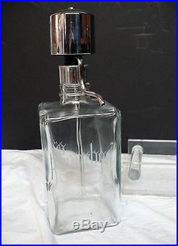 Vintage Mid Century Lucite Bourbon Scotch Bar Pump Decanter Liquor Set Tantalus