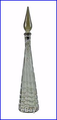 Vintage Mid Century Modern 27 Empoli Italy Art Glass Floor Decanter Bottle