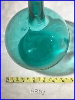 Vintage Mid-Century Modern Art Glass Decanter Genie Bottle Teardrop Unsigned