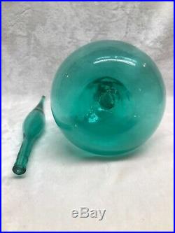 Vintage Mid-Century Modern Art Glass Decanter Genie Bottle Teardrop Unsigned