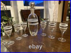 Vintage Mid-Century Modern Decanter And Matching Glasses Set Of Seven