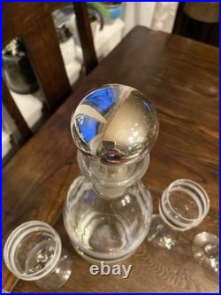 Vintage Mid-Century Modern Decanter And Matching Glasses Set Of Seven