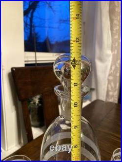 Vintage Mid-Century Modern Decanter And Matching Glasses Set Of Seven