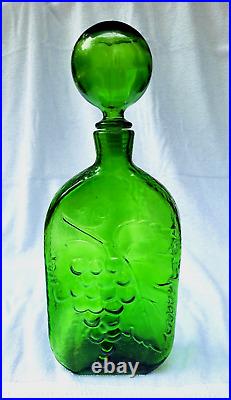 Vintage Mid Century Modern Empoli Italian Art Glass 14.5 Decanter