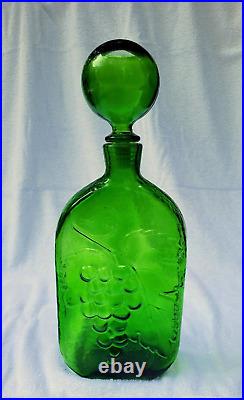 Vintage Mid Century Modern Empoli Italian Art Glass 14.5 Decanter