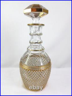 Vintage Mid Century Modern Imperial Cambridge Glass Mt Vernon Decanter Gold MCM