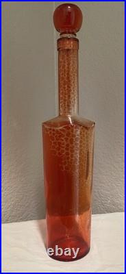 Vintage Mid-Century Modern MCM Orange Decanter Mod Dep Italy