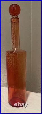 Vintage Mid-Century Modern MCM Orange Decanter Mod Dep Italy