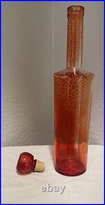 Vintage Mid-Century Modern MCM Orange Decanter Mod Dep Italy