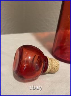 Vintage Mid-Century Modern MCM Orange Decanter Mod Dep Italy