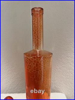 Vintage Mid-Century Modern MCM Orange Decanter Mod Dep Italy