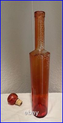Vintage Mid-Century Modern MCM Orange Decanter Mod Dep Italy